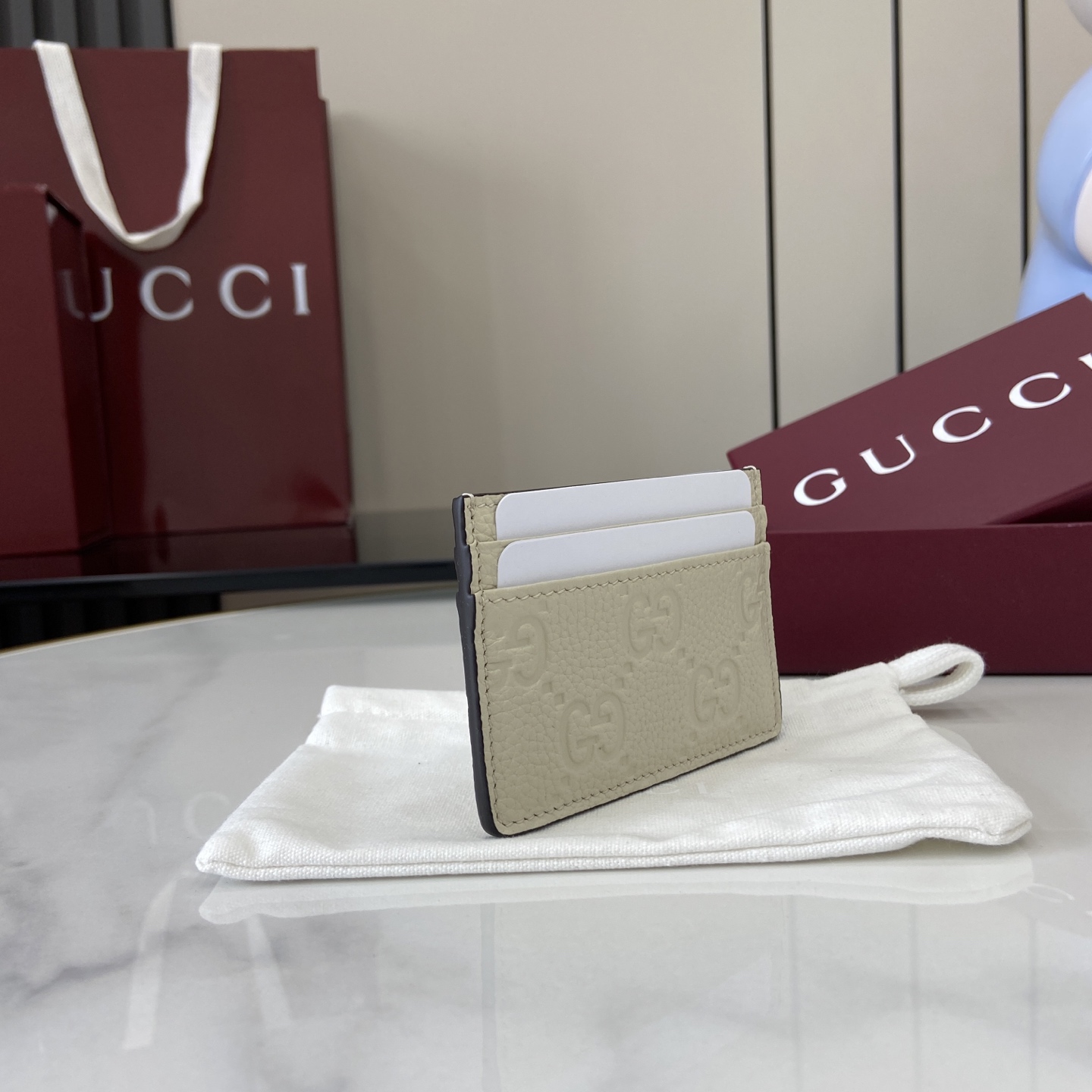 Gucci Ophidia card case in Beige Bordeaux GG Canvas white| GUCCI