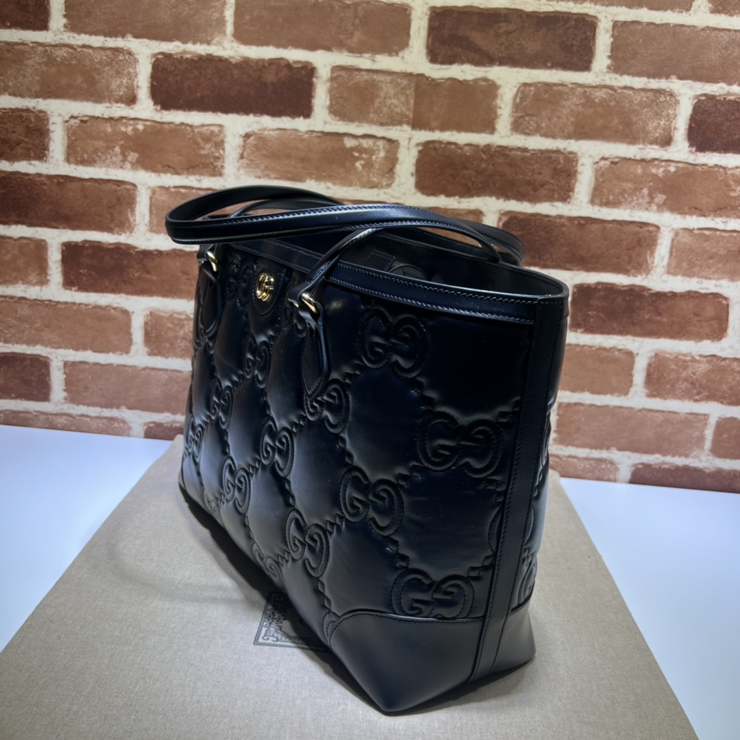 Gucci Ophidia Gg Matelassé Leather Tote Bag - Black