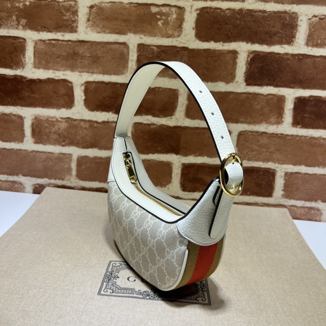 GUCCI OPHIDIA GG MINI WHITE HOBO BAG
