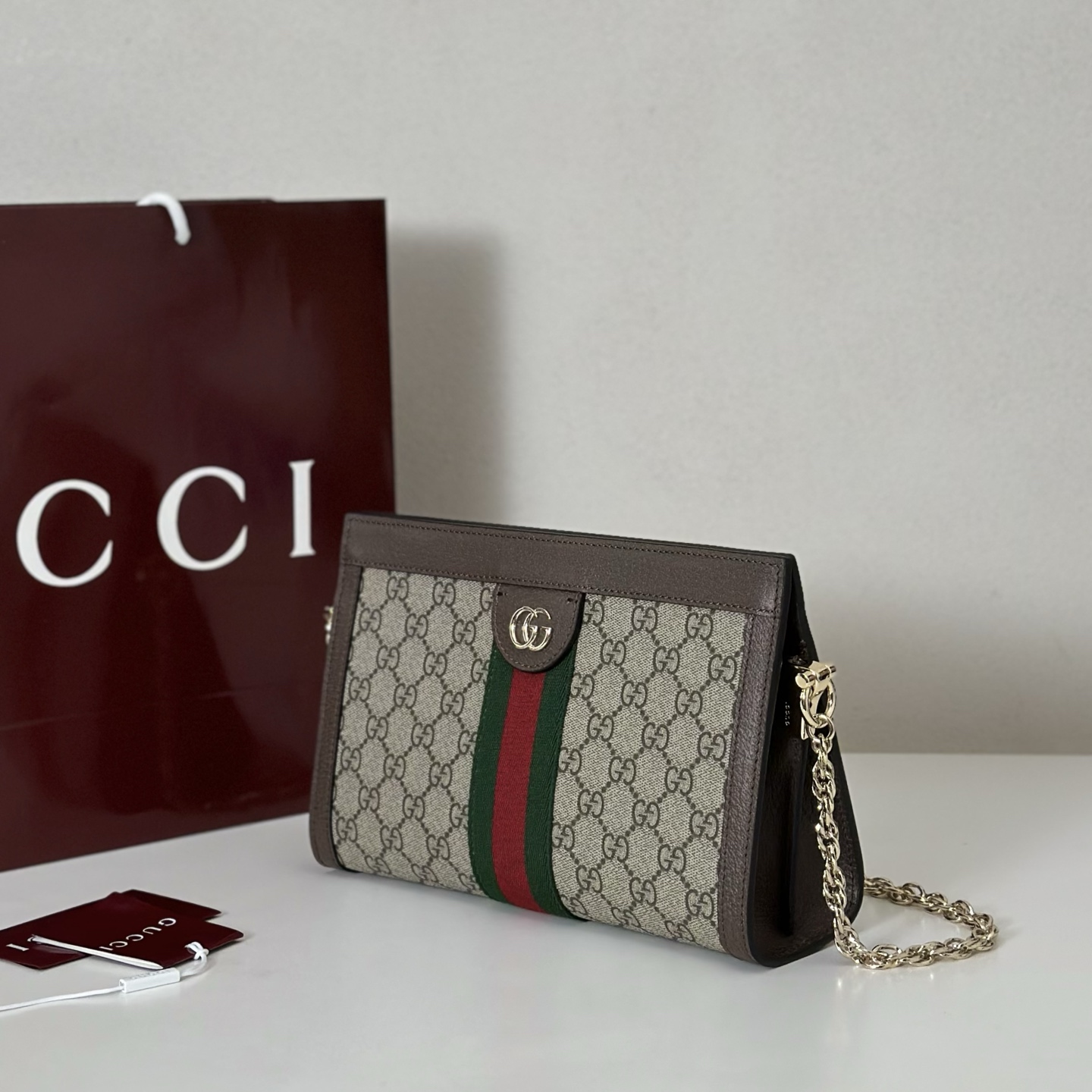 Gucci Ophidia GG small shoulder bag brown Top Quality