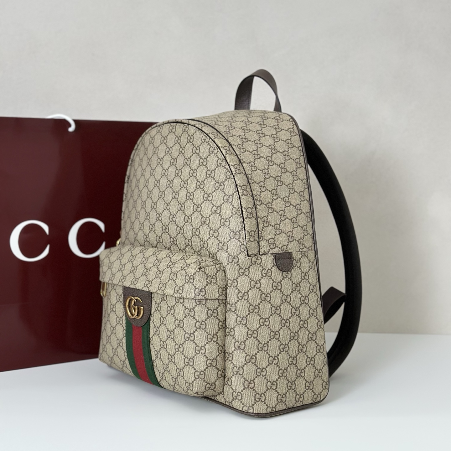 Gucci Ophidia medium backpack in White Fabric | GUCCI