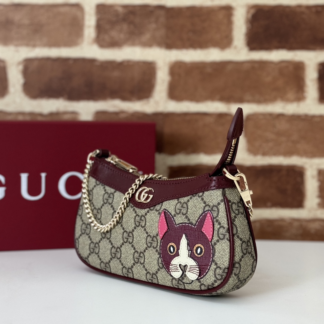 Gucci Ophidia mini bag in beige and dark brown fabric  Gucci