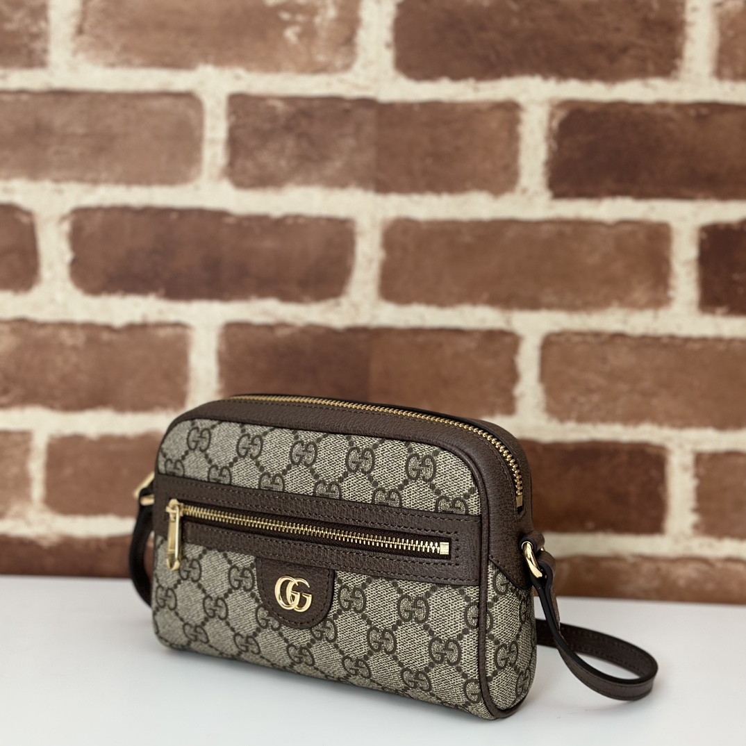 Gucci Ophidia mini shoulder bag in beige and ebony GG Supreme