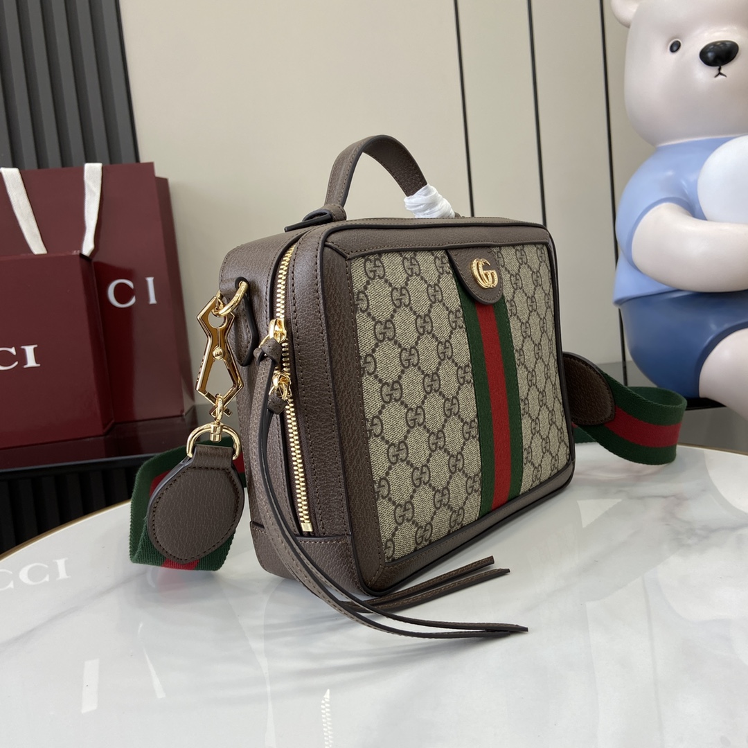 Gucci Ophidia small crossbodybag in beige and ebony Supreme
