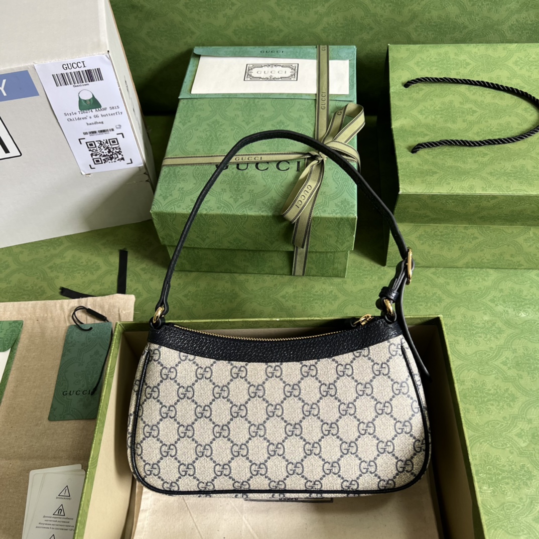 GUCCI Ophidia Small Shoulder Bag in Beige & Blue GG Supreme | eBay