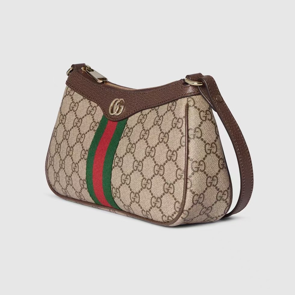 Gucci Ophidia small shoulder bag in beige and brown GG fabric