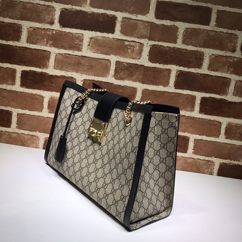 Gucci Padlock Medium GG Shoulder GG Supreme Black