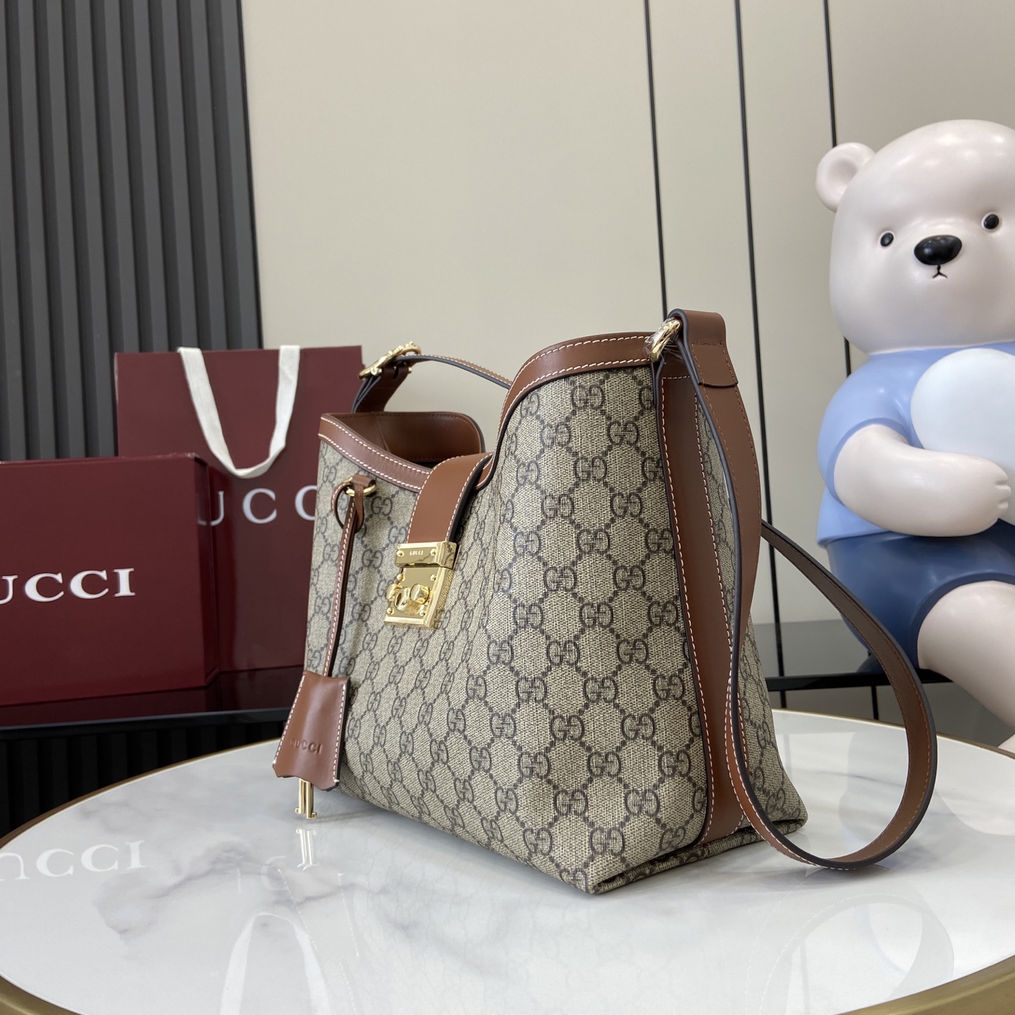 Gucci Padlock Small Shoulder 'Beige Brown' 811705-KHNKG-8534