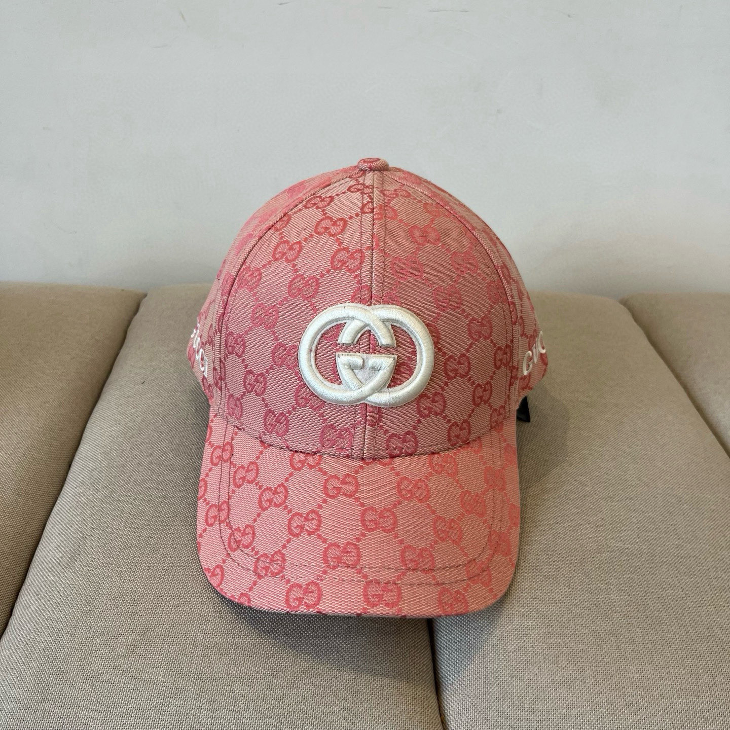 Gucci Pink Monogram Cap - Gucci Pink Monogram Baseball Cap - Iconic
