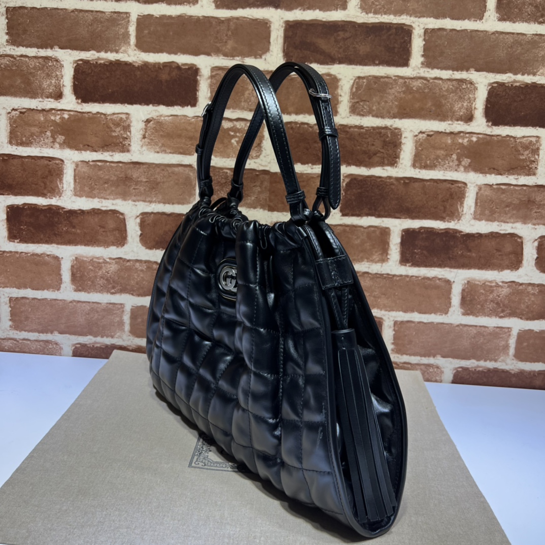 GUCCI quilted medium tote 746210_DAAAN_1000 shoulder bag black