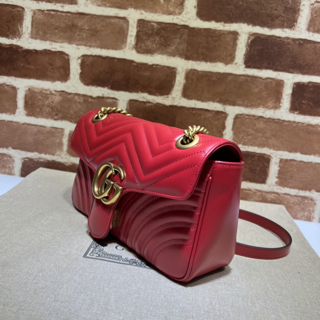 Gucci Red Quilted Leather GG Marmont Medium ...