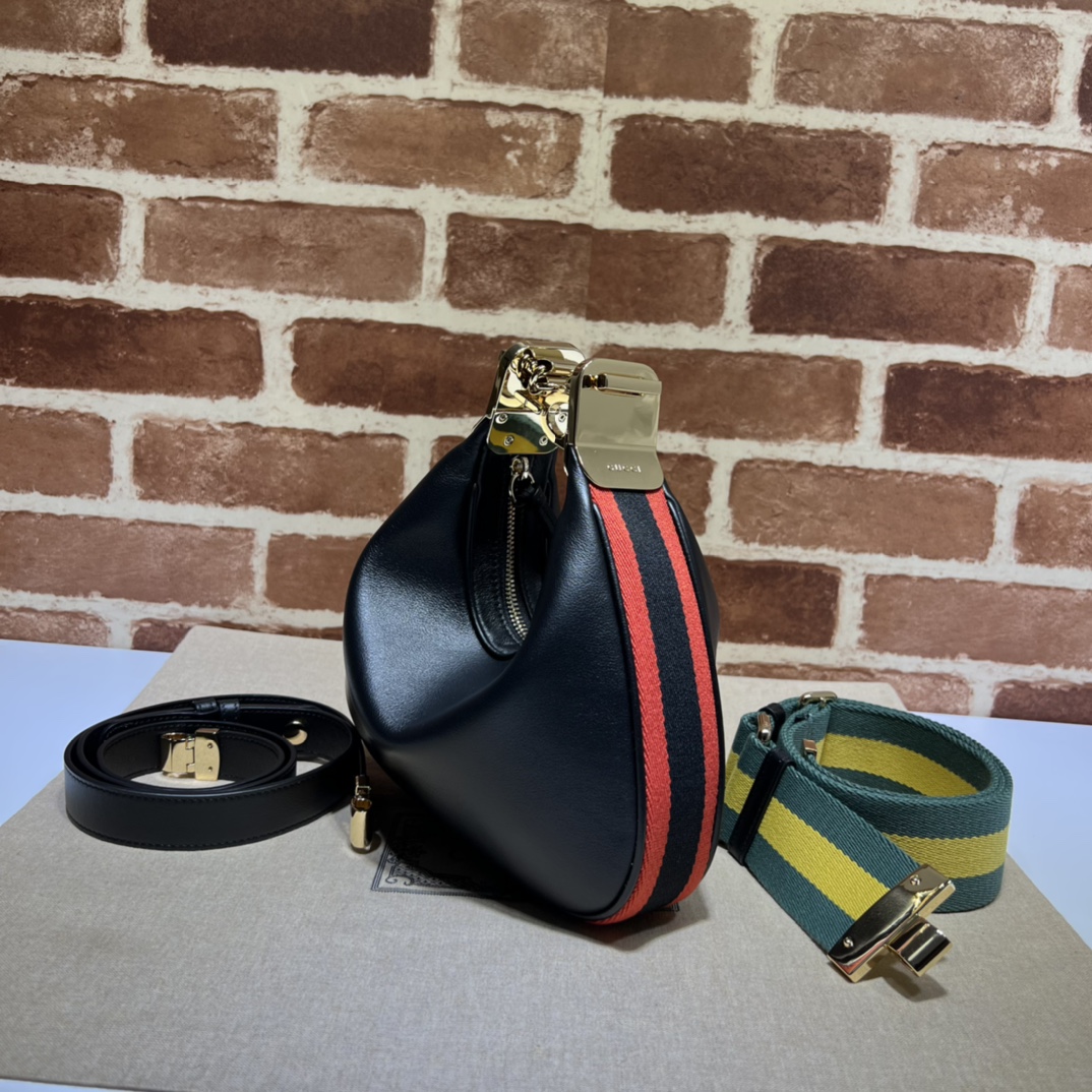 Gucci Shoulder Bag Attache Small Leather Black