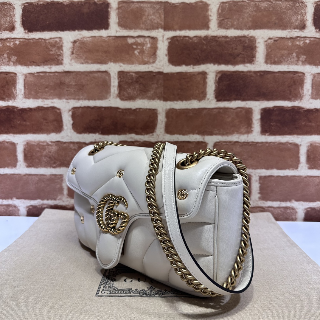 Gucci Small GG Marmont Shoulder Bag | White |