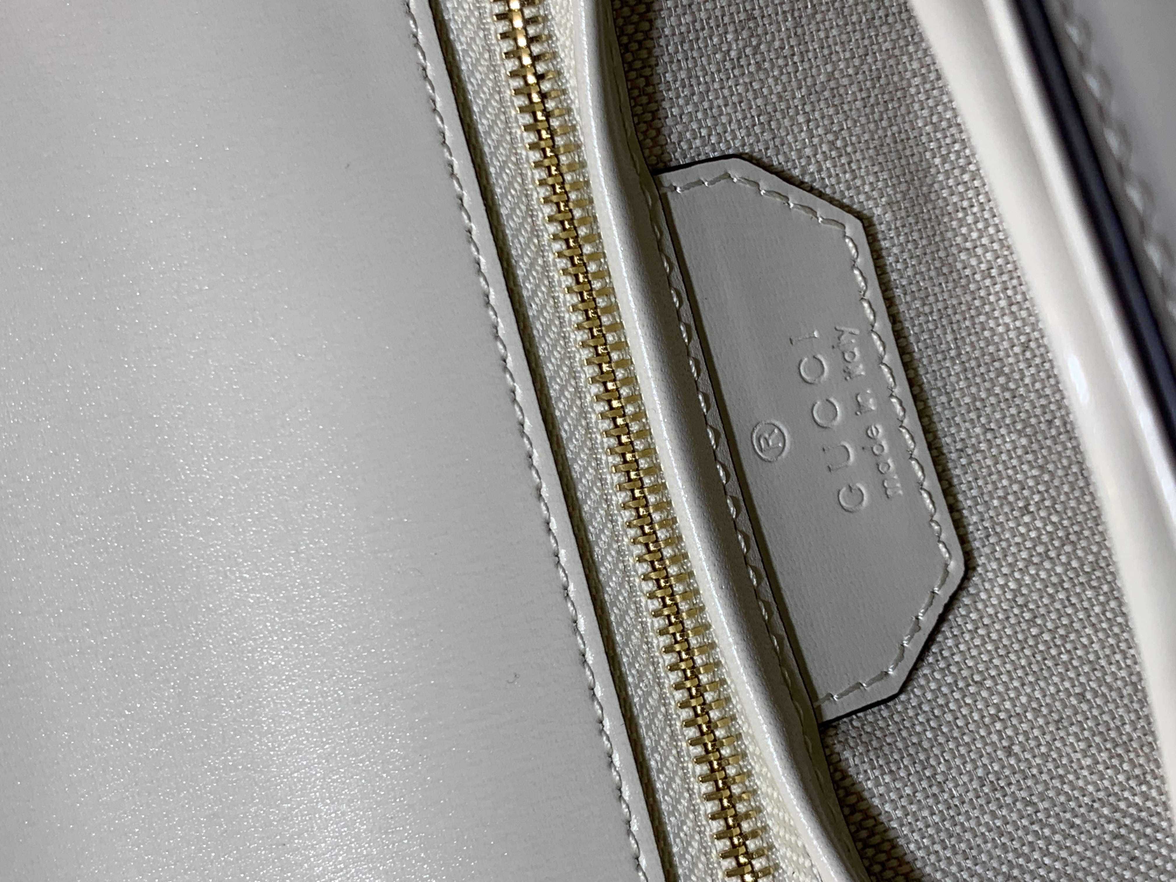 Gucci Small Top Handle Bamboo White