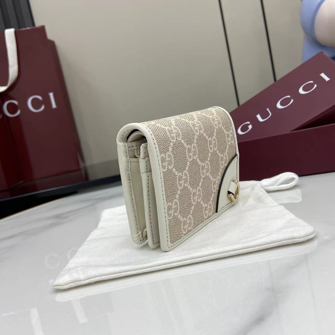 Gucci small wallet with dog detail in Beige Original GG Fabric