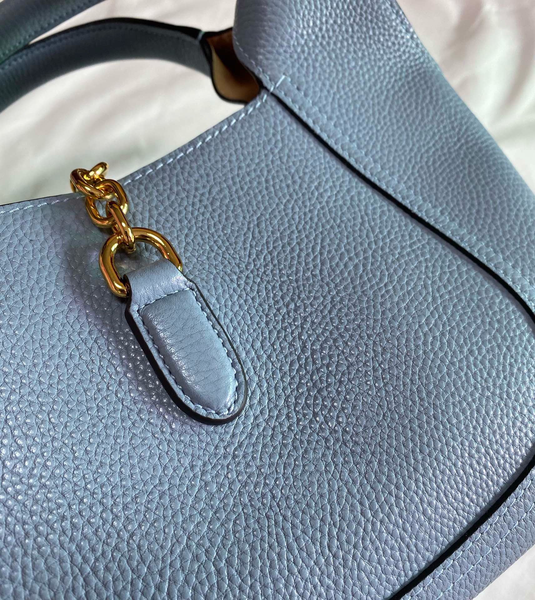 Gucci Softbit medium top handle bag in dusty blue