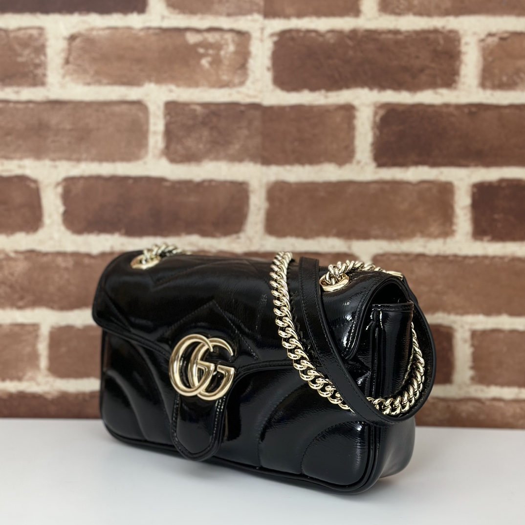 GUCCI Super Mini Gg Marmont Patent Leather Bag Gucci