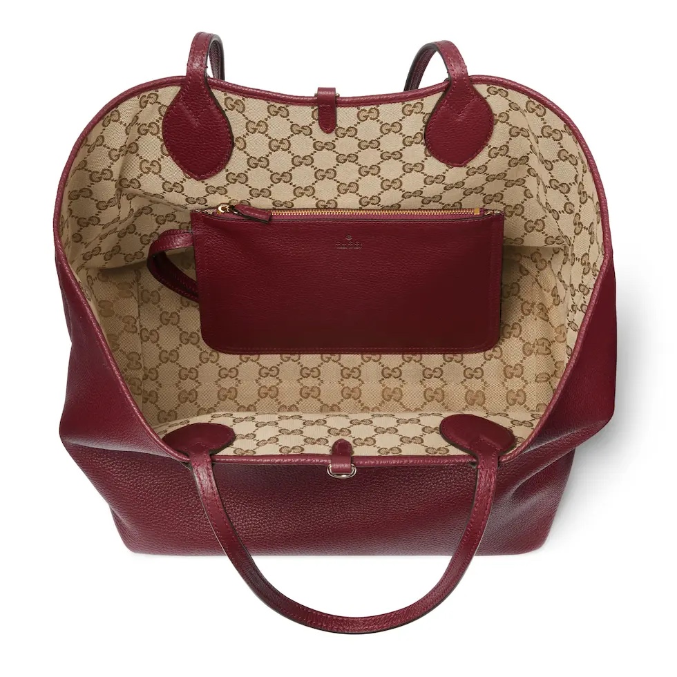 Gucci Totissima large reversible tote in Rosso Ancora red leathe