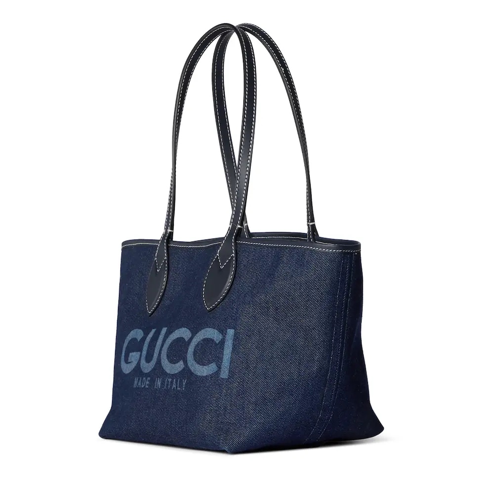 Gucci Totissima small reversible tote in dark blue denim