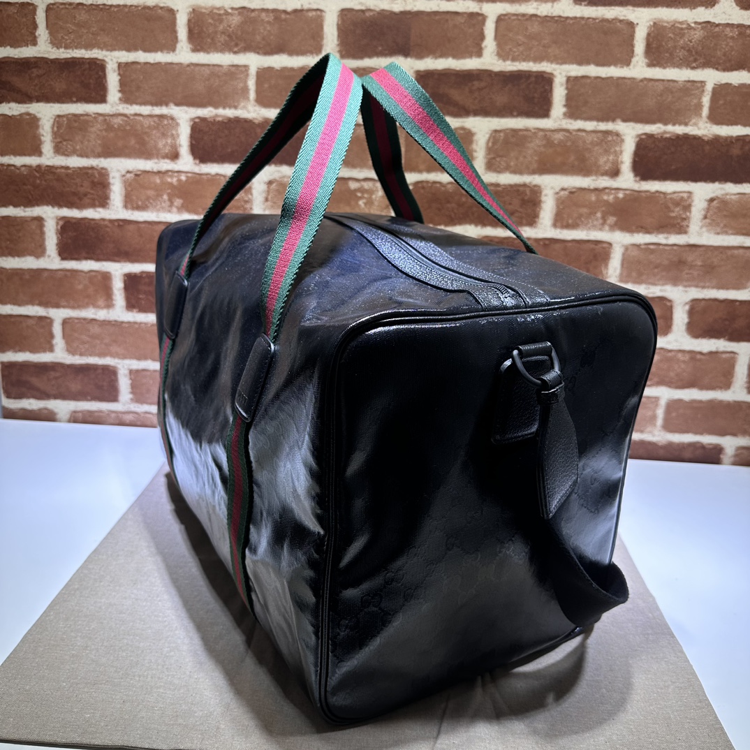 Gucci Web Trim Weekend Duffle Bag GG Imprime Medium Black 2874191