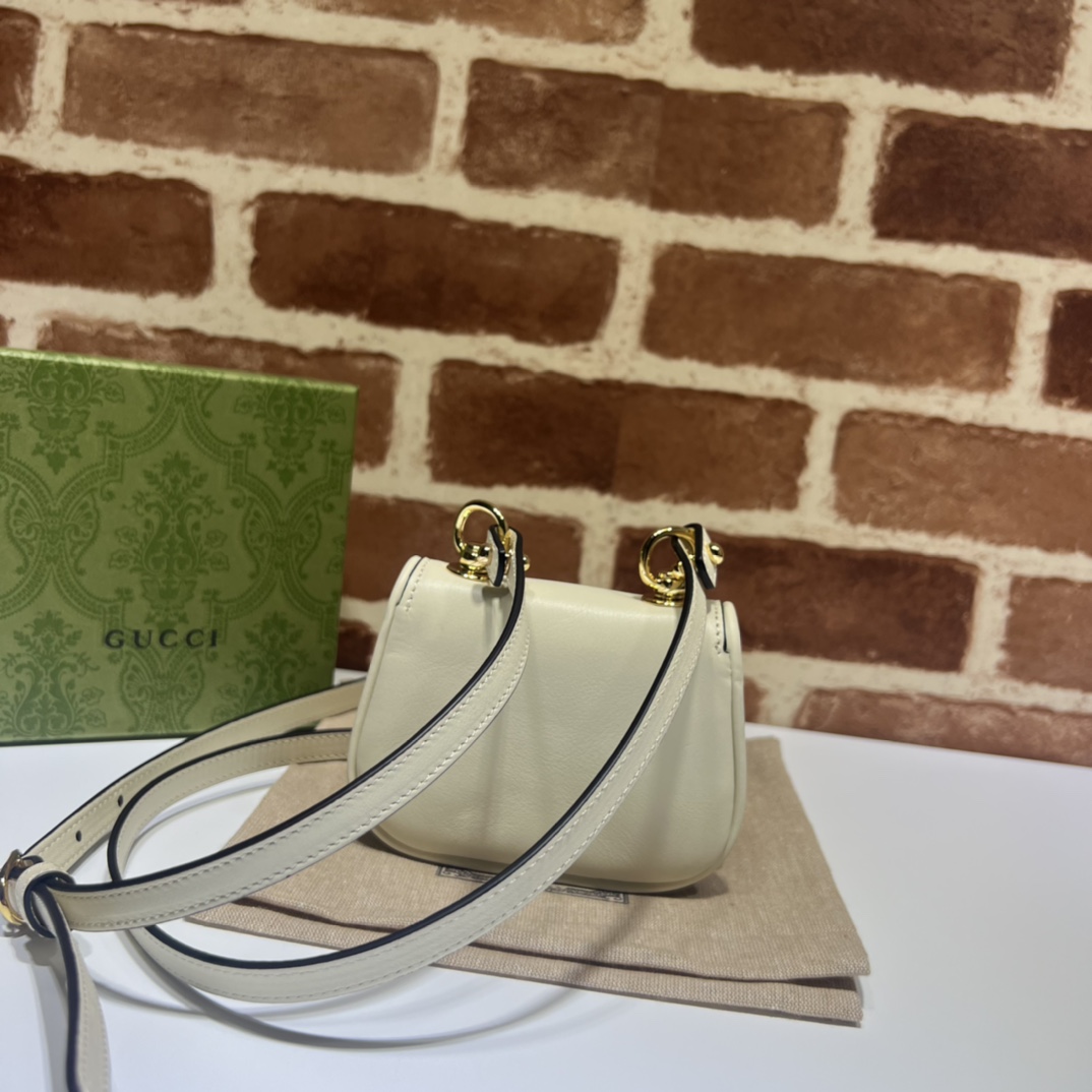 Gucci White Leather Blondie Mini Crossbody Bag
