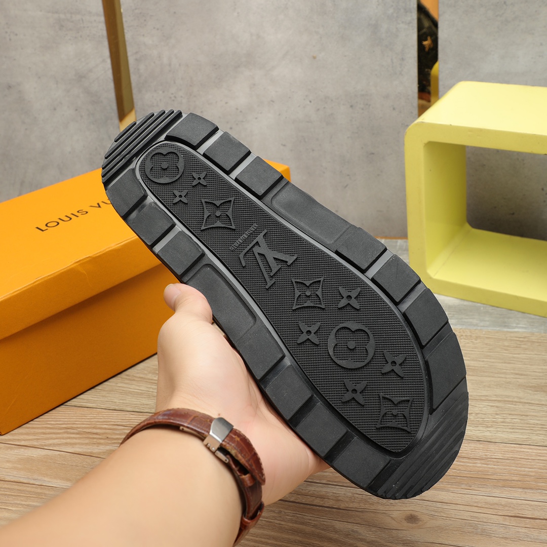 HermÃ¨s Black Calf Leather Check Pattern Sandals