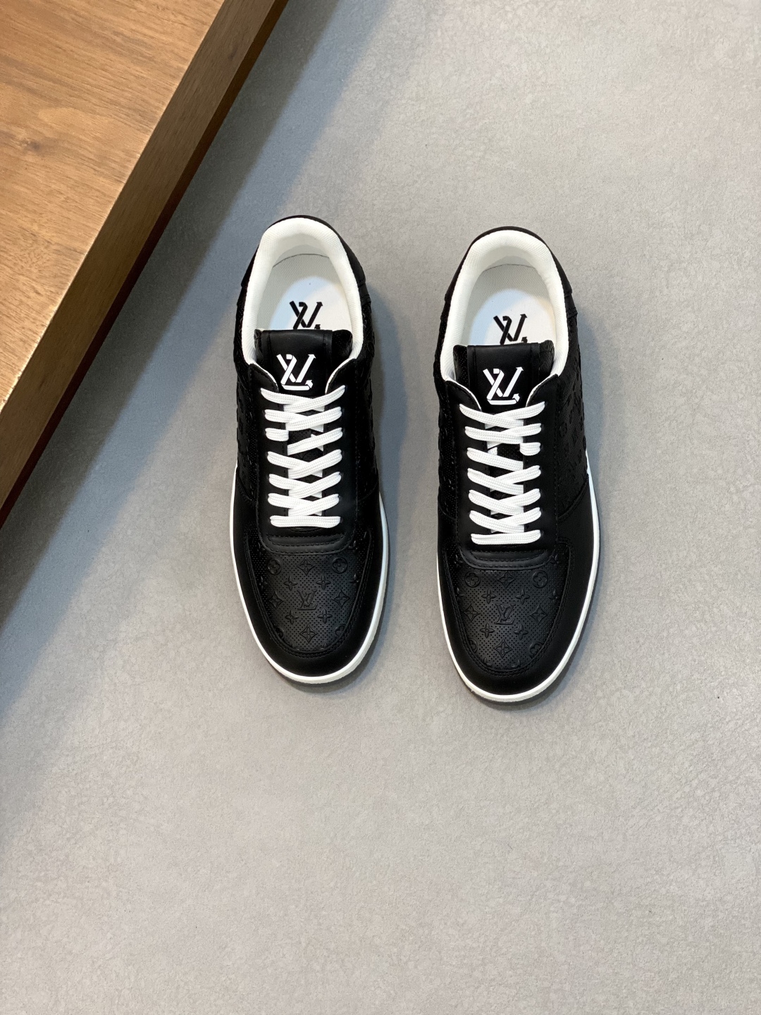 Black Monogram Low-Top Sneaker - Louis Vuitton Black Monogram Embossed