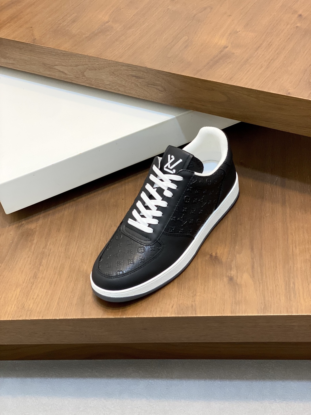 HermÃ¨s Black White Monogram Calfskin Sneakers