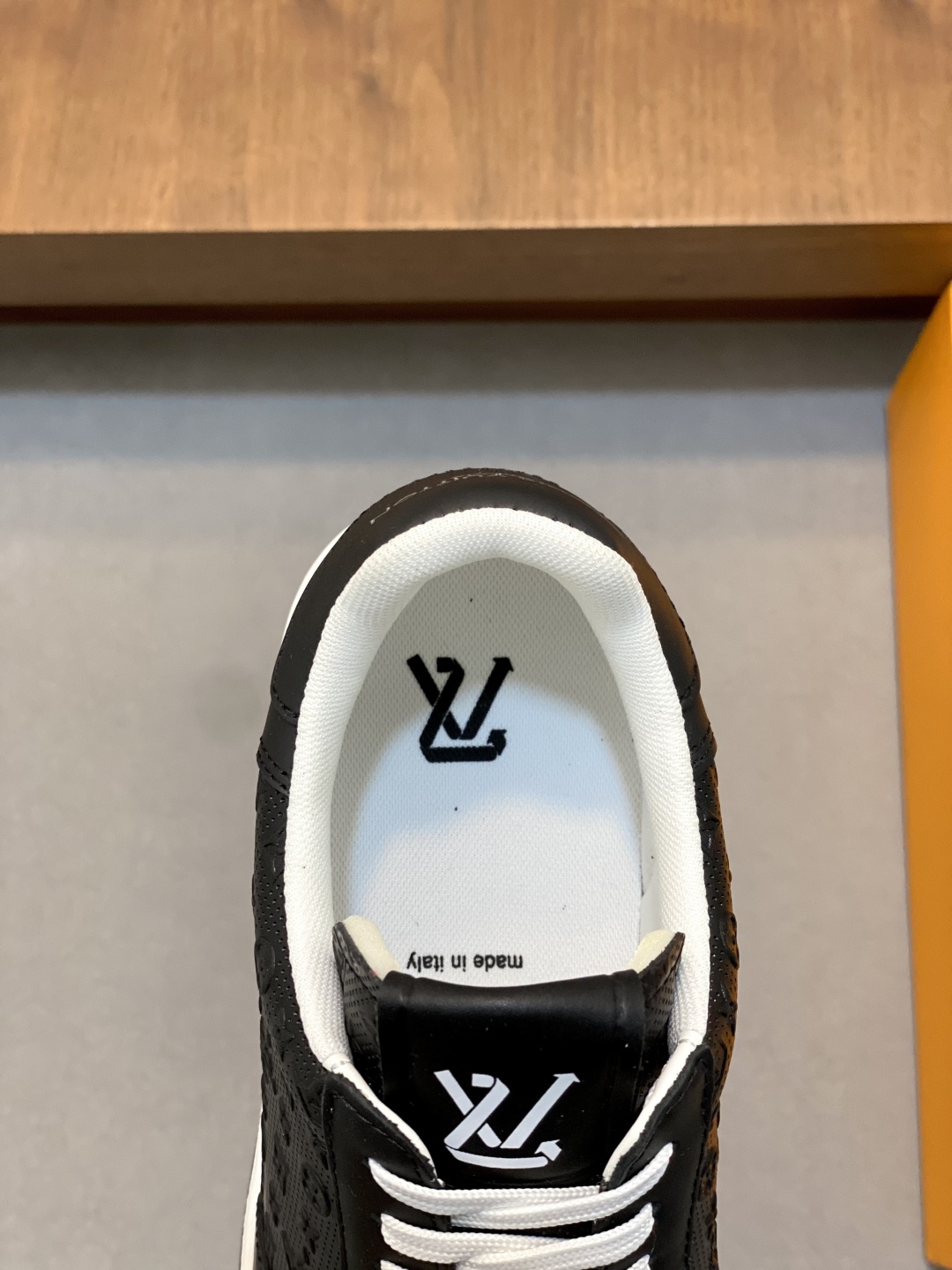 HermÃ¨s Black White Monogram Calfskin Sneakers