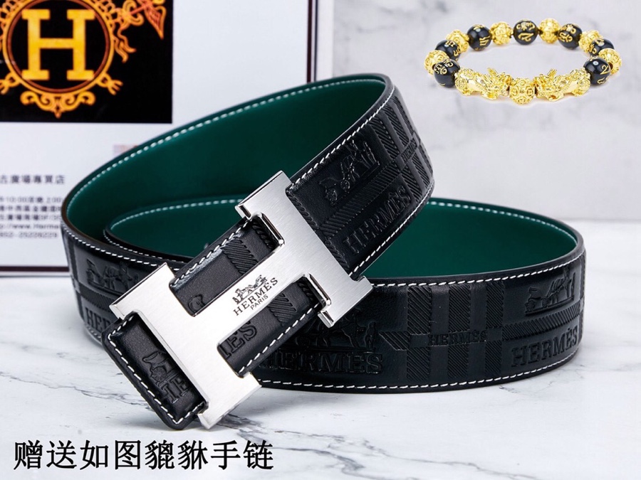 Hermès Constance Belt 32mm in Black Embossed Calfskin with Palladium “H” Buckle