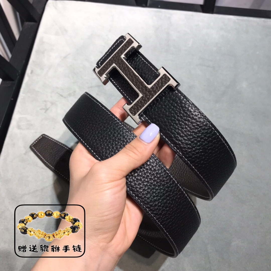 Hermès Constance Belt 32mm in Brown Togo Calfskin with Palladium “H” Buckle