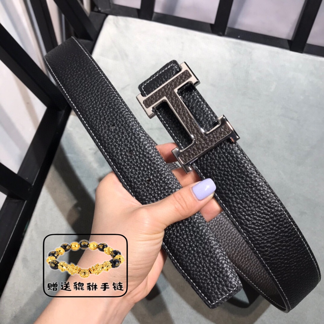 Hermès Constance Belt 32mm in Brown Togo Calfskin with Palladium “H” Buckle