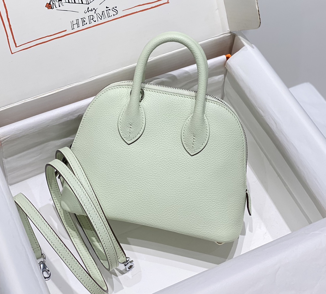 Hermes 1923 Bolide Mini Vert Peppermint Chevre Mysore