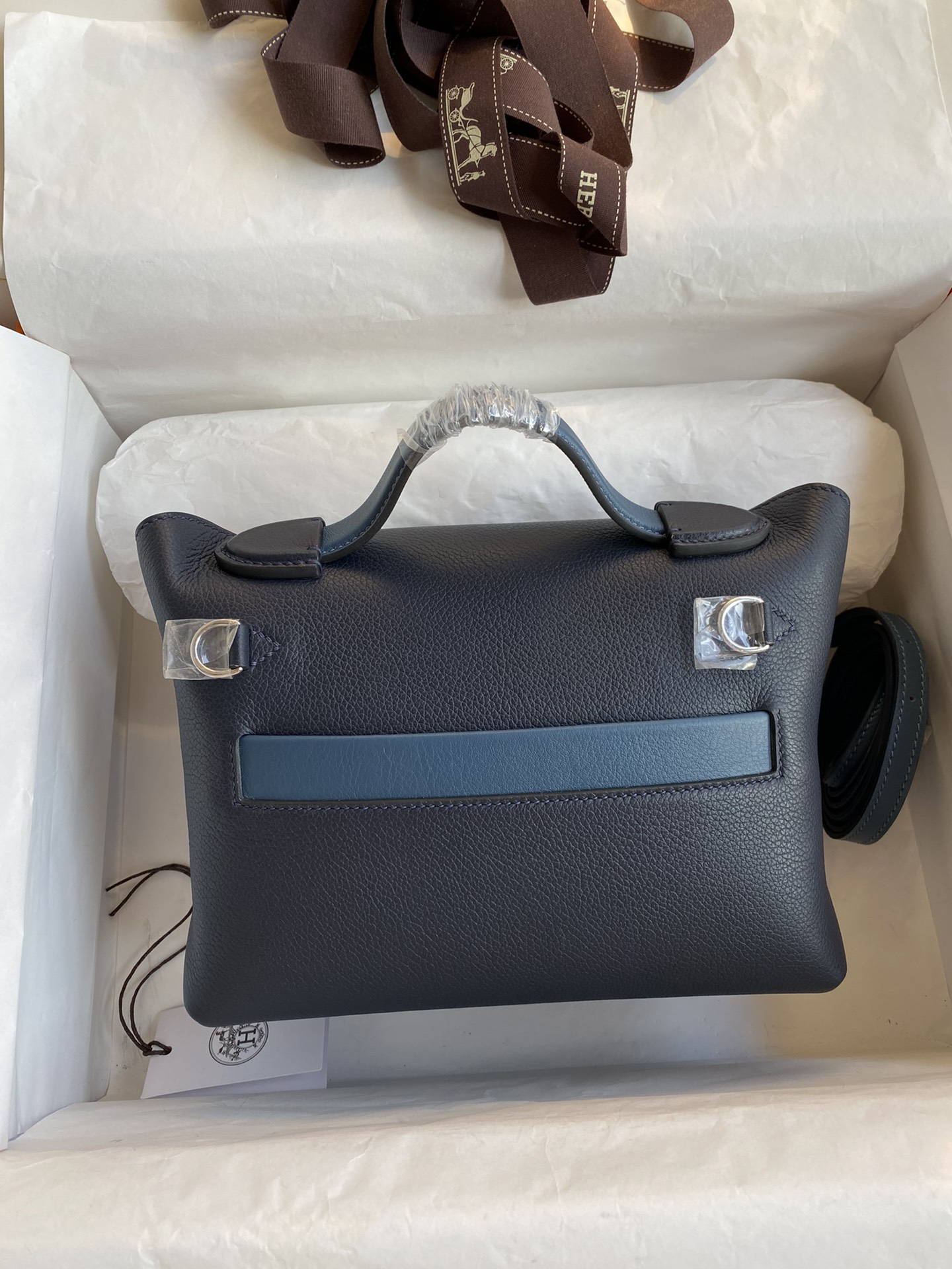 Hermes 24/24 Bag - 21 Bleu Nuit Togo/Swift Leather Dark Blue