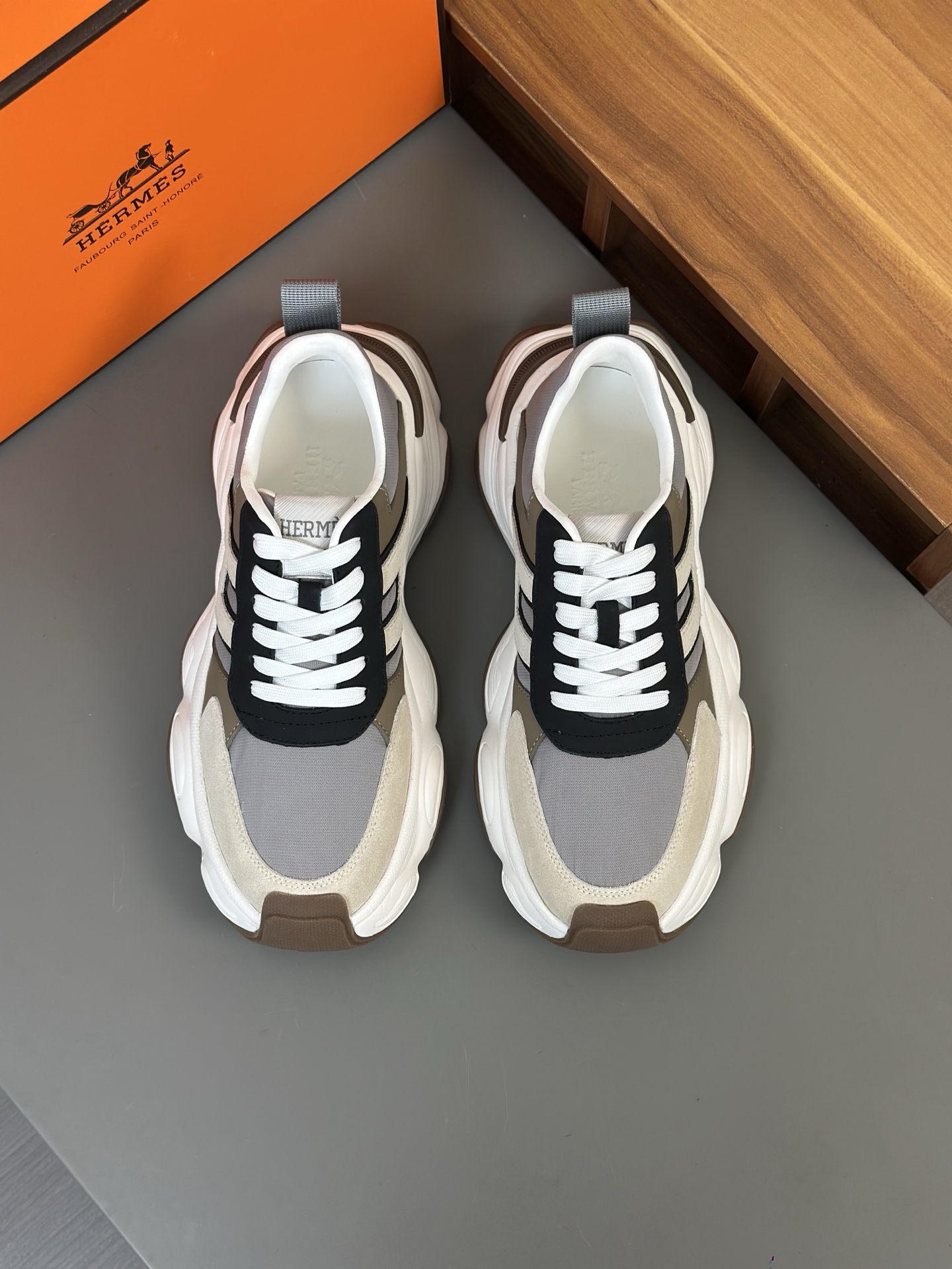 Hermès Multicolor Suede Chunky Sneakers - Modern Style