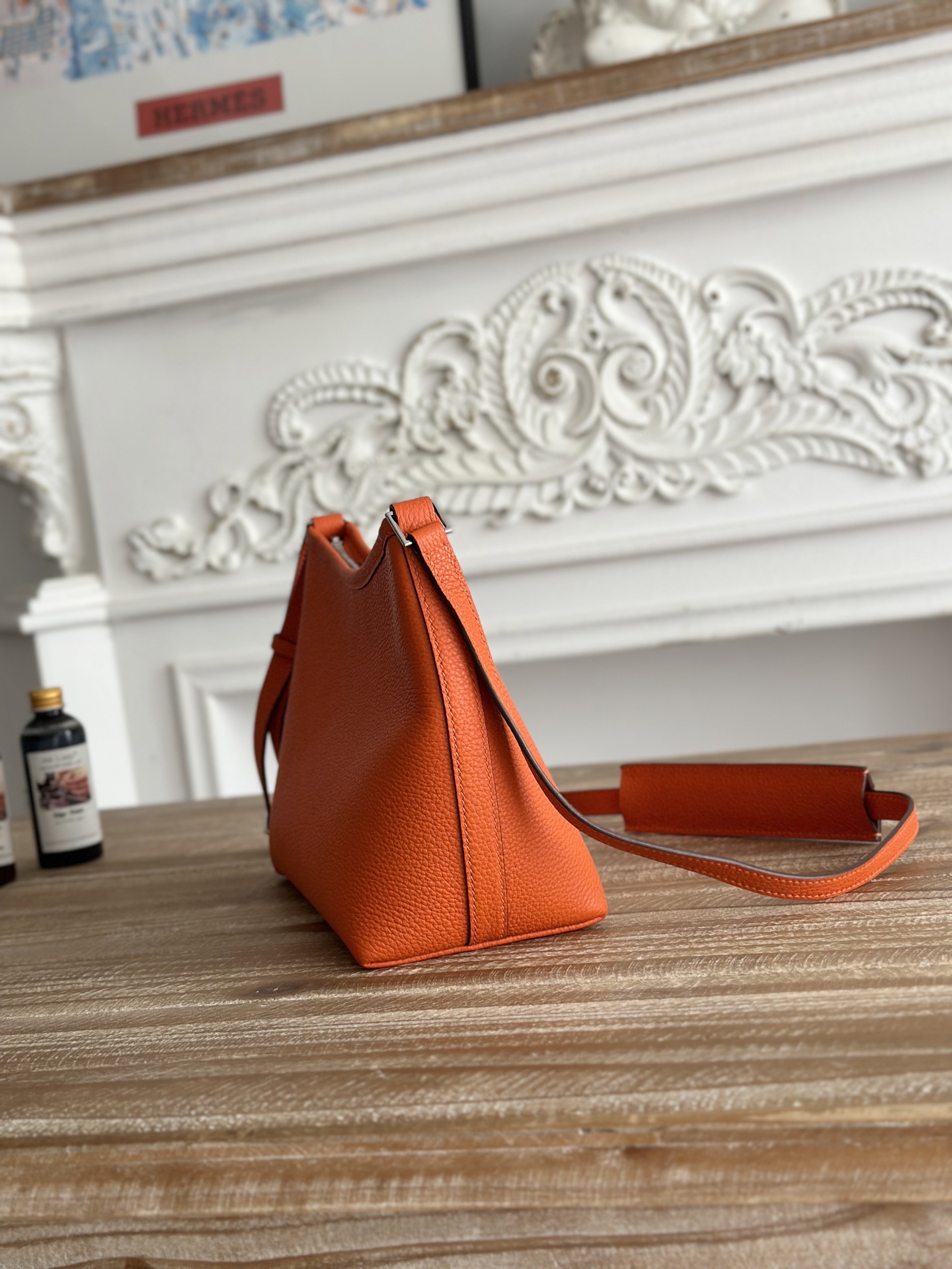 Hermes Berlingot Togo Leather PM Shoulder Bag Orange