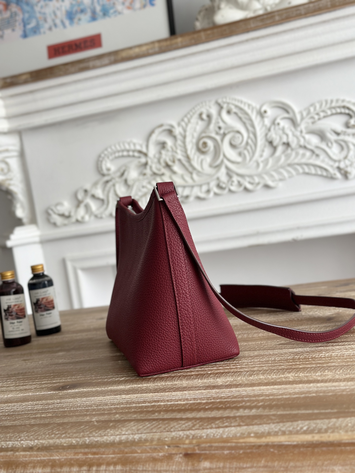 Hermes Berlingot Togo Leather PM Shoulder Bag Red