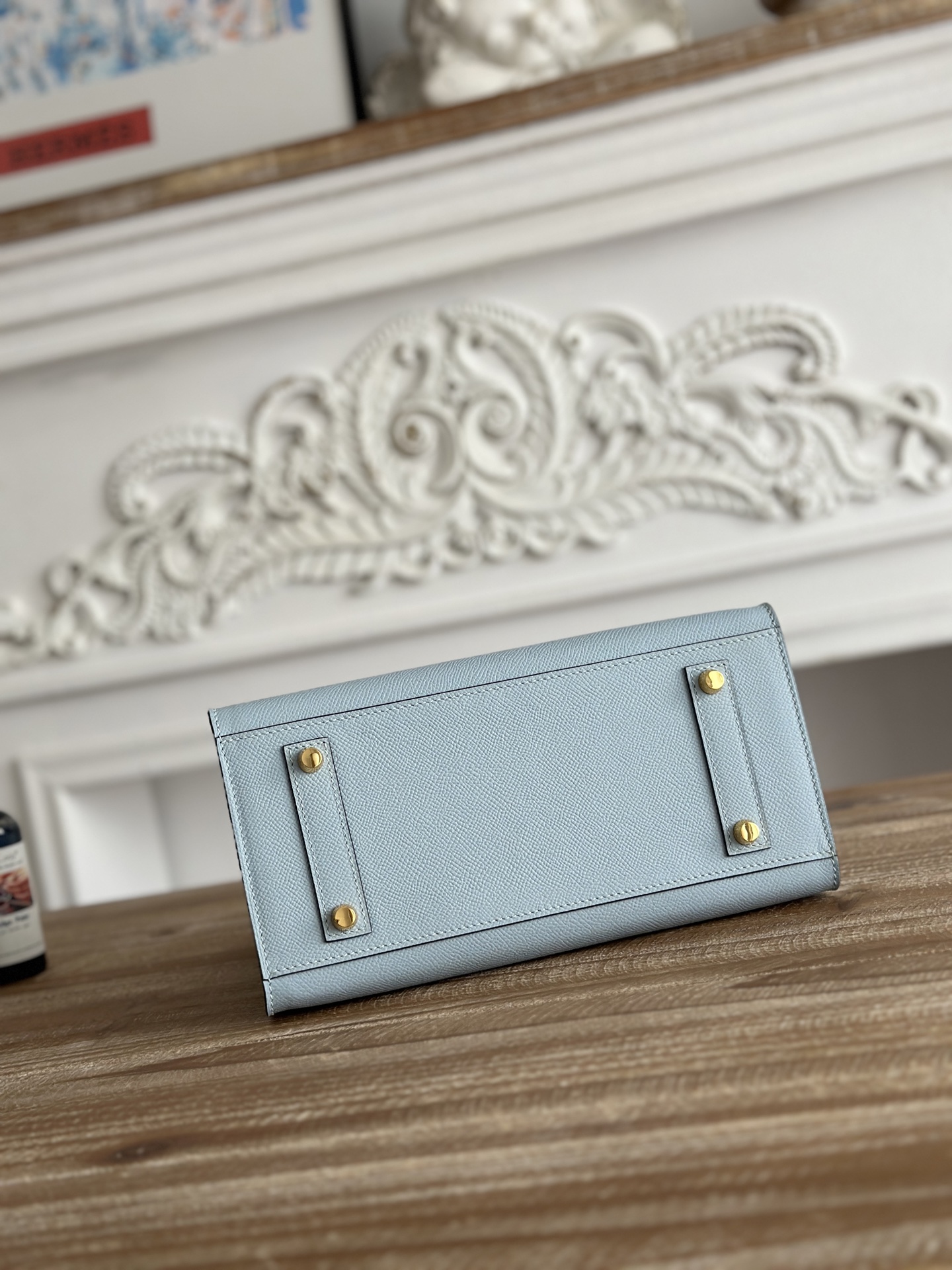 Hermes Birkin 25 Bag in j7 Blue Lin Clemence