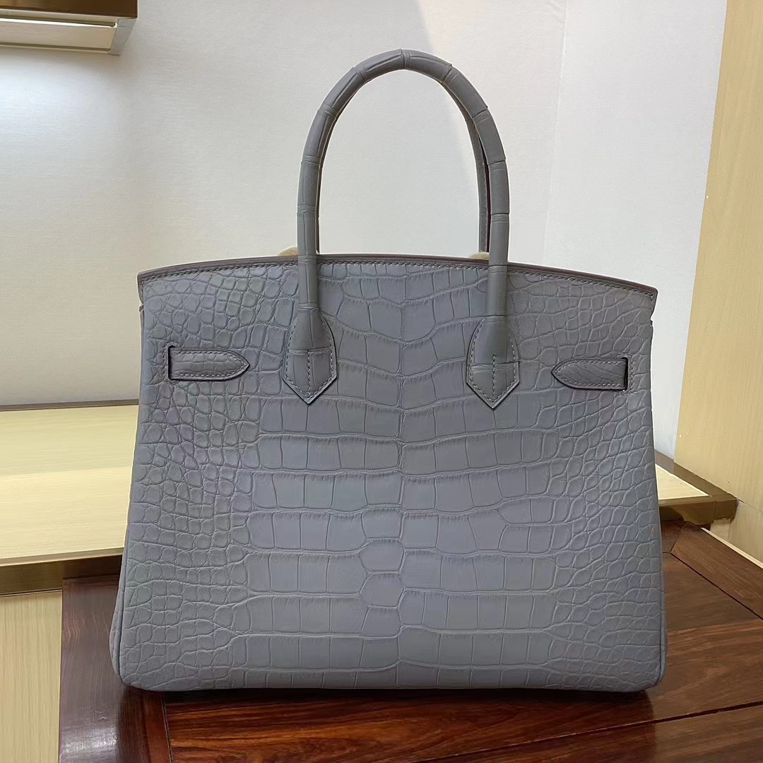 Hermes Birkin 25 Gris Pearl 80 Alligator Matt