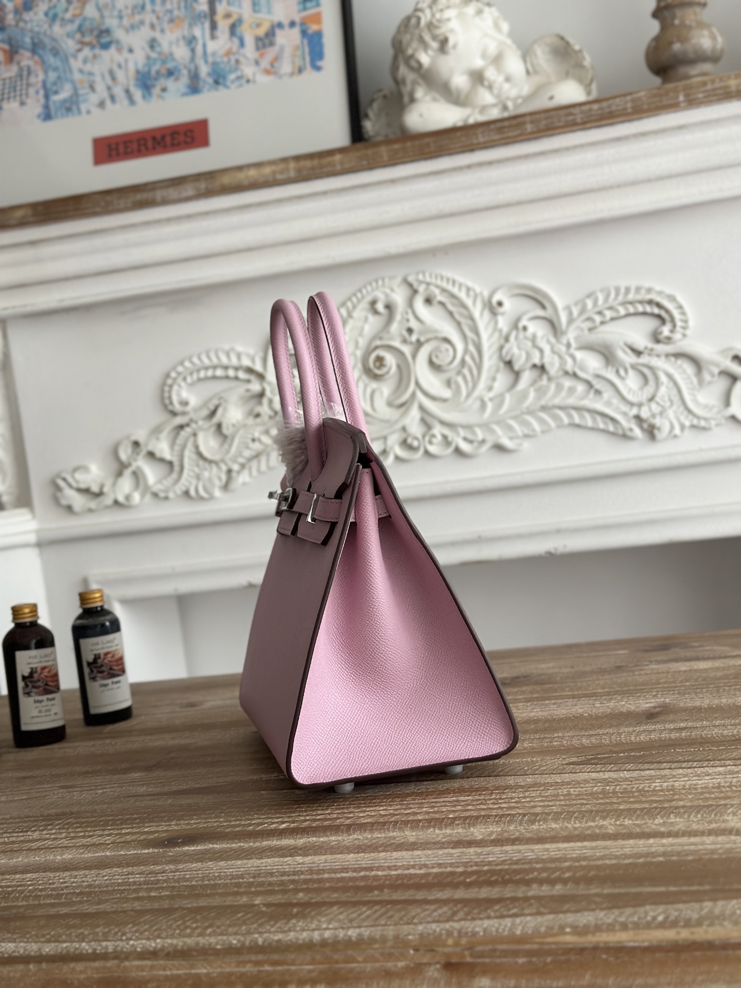 HERMES BIRKIN 25 ROSE SAKURA SWIFT PALLADIUM