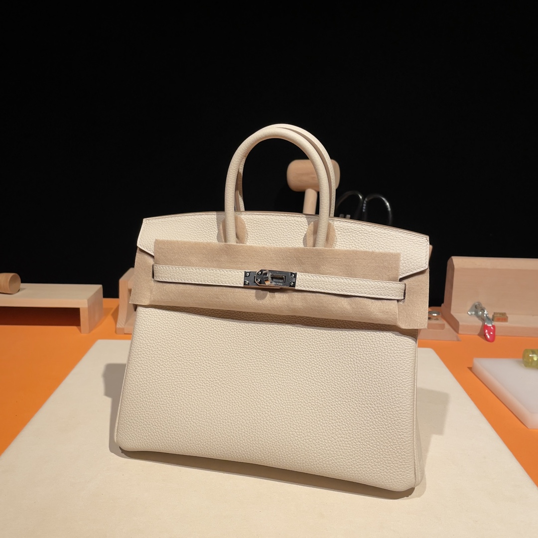 HERMES Birkin 25cm Kure Togo Silver hardware