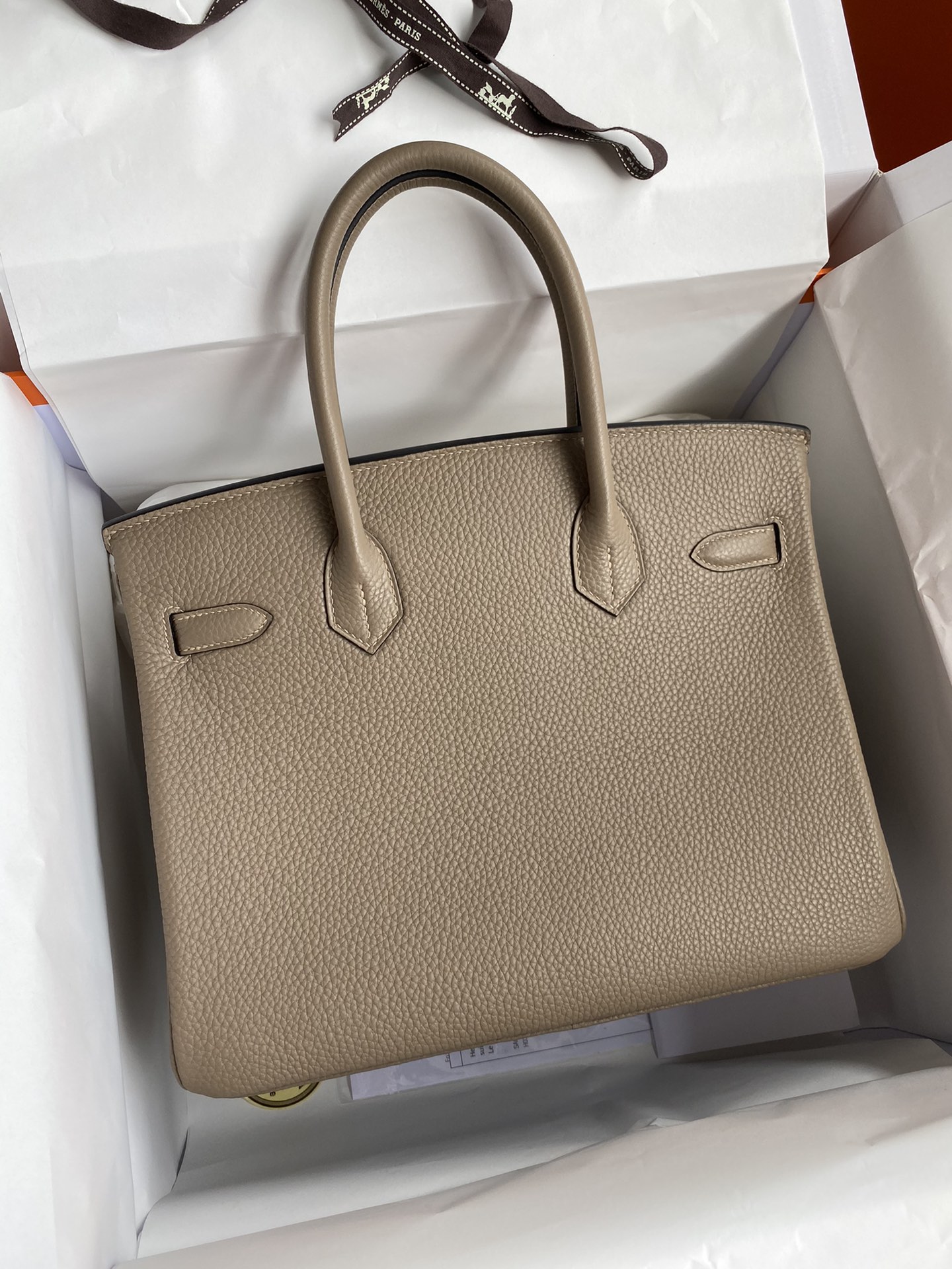 Hermes Birkin 30 Bag in Turtle dove Gray Togo Leather