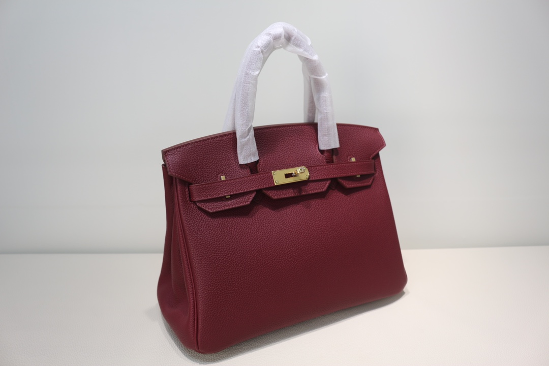 Hermes Birkin 30 Bag Togo Red