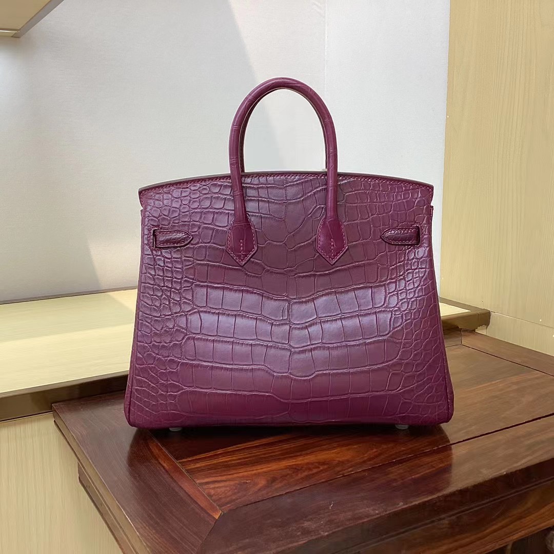 Hermes Birkin 30 cm Bordeaux Matte Crocodile Skin
