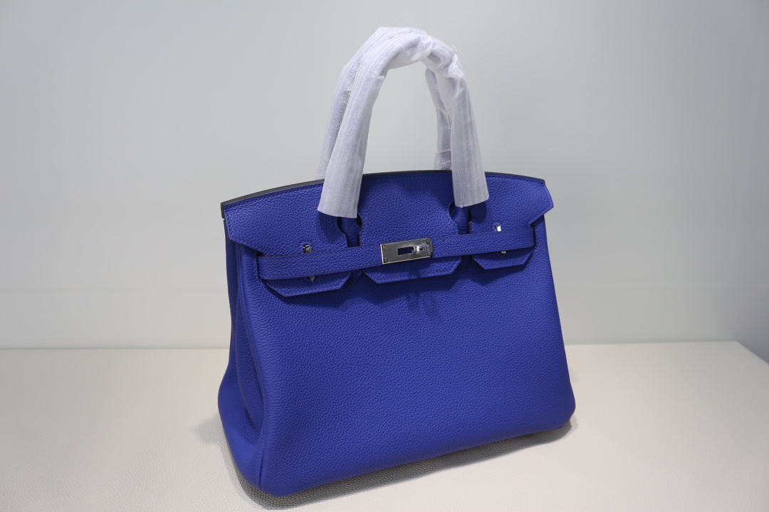 HERMES BIRKIN 30 TAURILLON NOVILLO LEATHER ELECTRIC BLUE