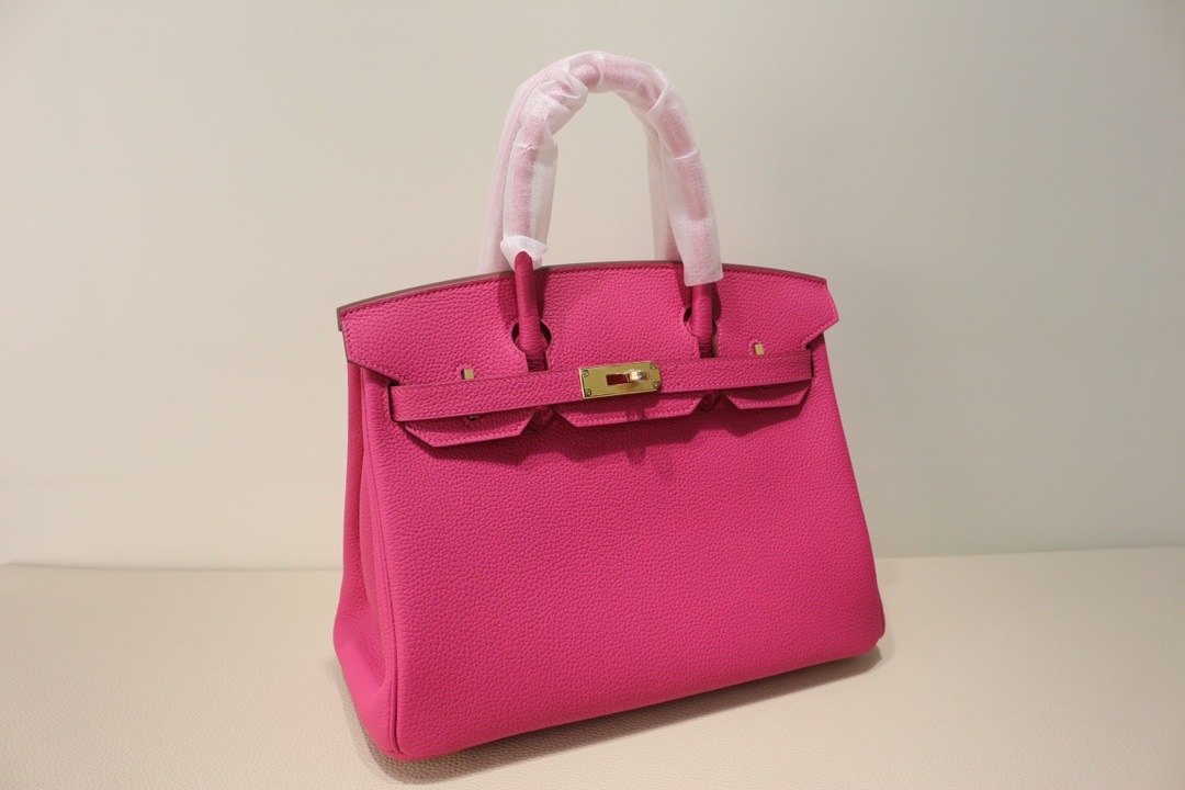 Hermes Birkin 30 Togo Rose Pourpre Silver Buckle Gold Lock