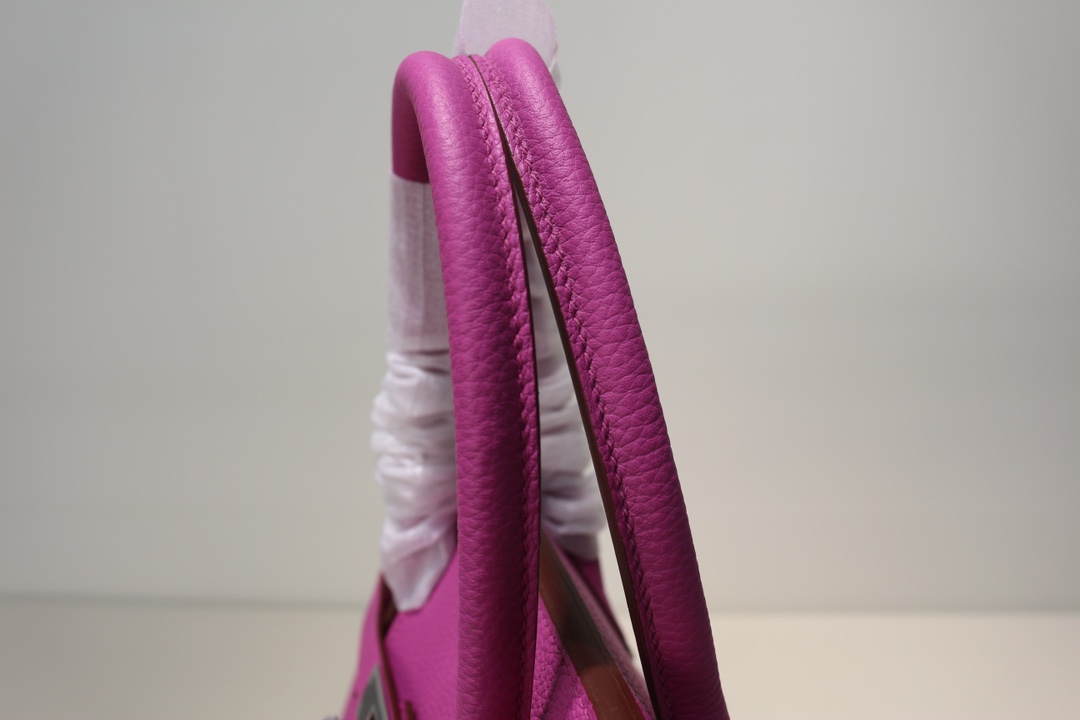 Hermes Birkin 30 Togo Rose Pourpre Silver Buckle white lock