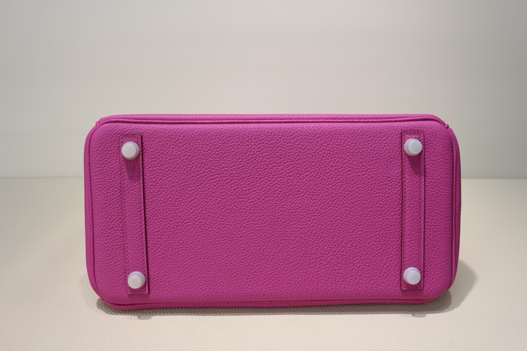 Hermes Birkin 30 Togo Rose Pourpre Silver Buckle white lock