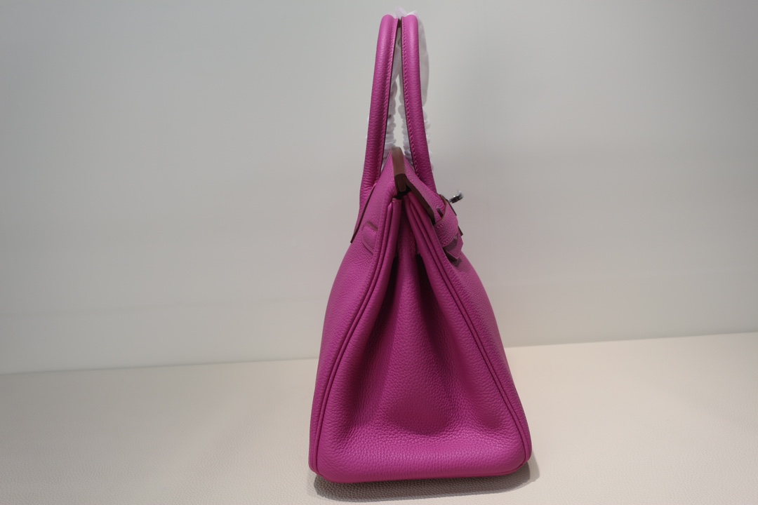 Hermes Birkin 30 Togo Rose Pourpre Silver Buckle white lock