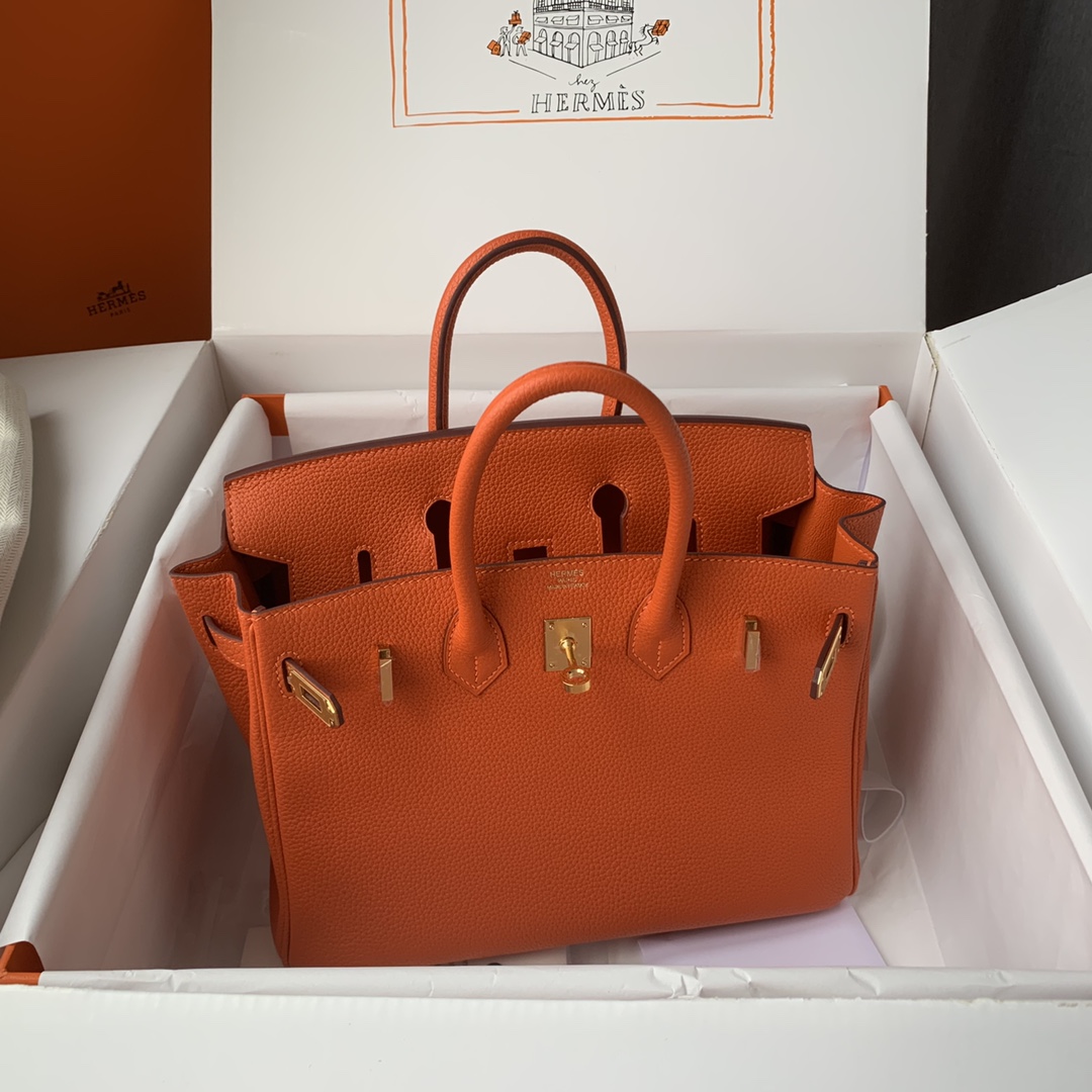Hermes Birkin 30cm Orange Togo Bag Gold Hardware True